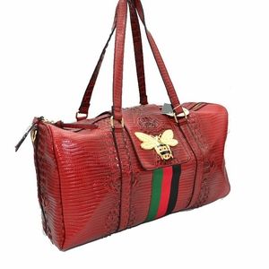 Red Snake Skin Travel Duffel / Tote Bag